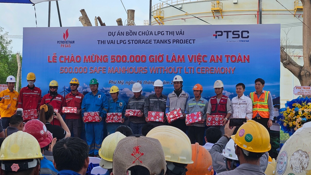 PTSC đạt mốc 500.000 giờ làm việc an toàn tại Dự án Bồn chứa LPG Thị Vải